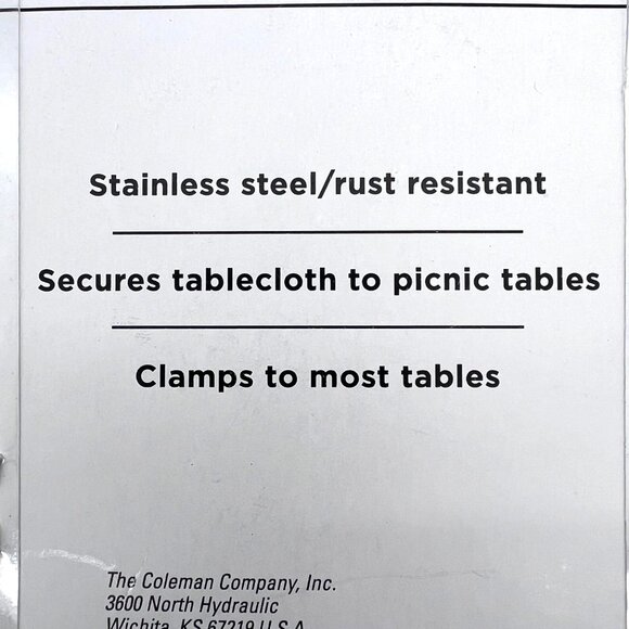 Coleman Tablecloth Clamps 4-Pack Stainless Steel Rust Resistant Outdoor Picnic - Picture 5 of 8